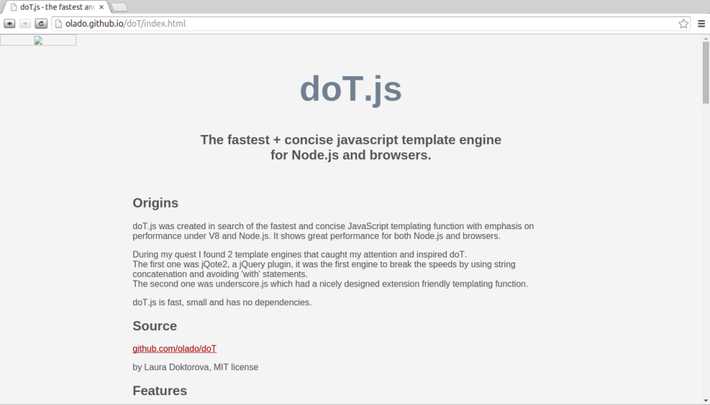doT.js - the fastest and concise javascript template engine for Node.js and browsers - Chromium_070